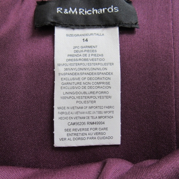 Size 14 2-Piece R&M Richards Plum Dress New with Tags - Picture 8 of 14